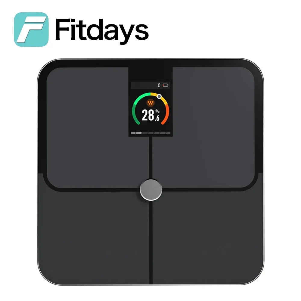 Fitdays 8 Electrode Smart Body Scale Smart Full Body Composition Bioimpedance Scale Digital Body Fat Weight Scale Balance