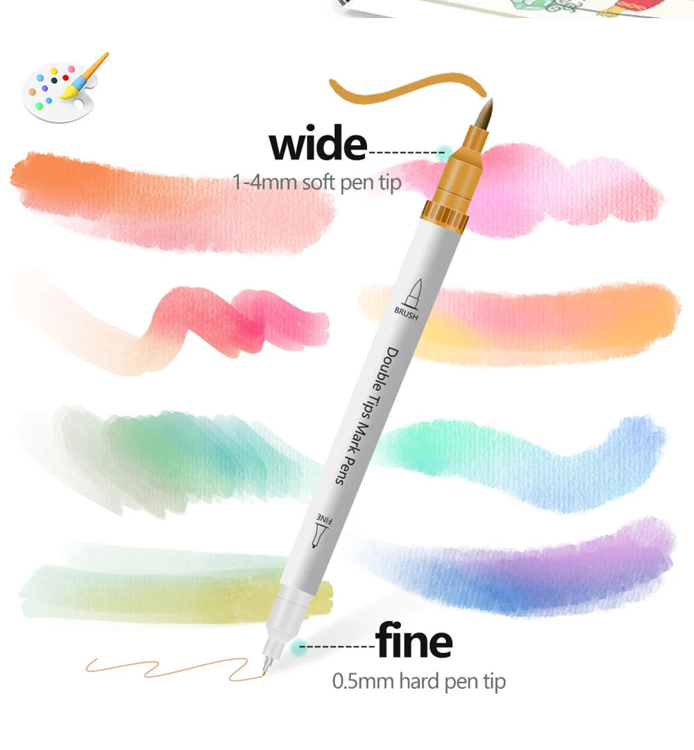 12-72 Colors Art Markers – Waterproof & Quick-Drying | For DIY Painting on Stone, Wood, Paper | Art Stationery & School Supplies