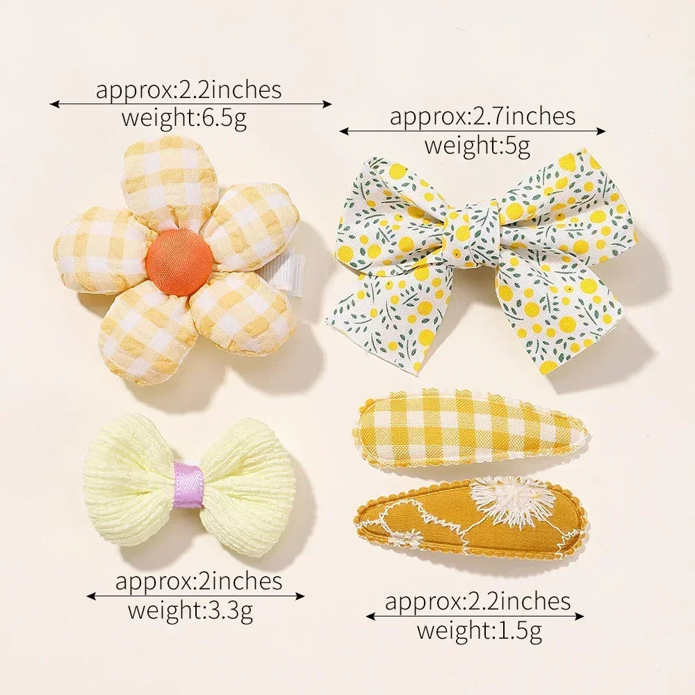 5/7pcs Baby Girl Hair Clips Set Cute Floral Bow Bunny Princess Hairpin for Toddler Girl Lovely Bang Side Clip Hair Accessories