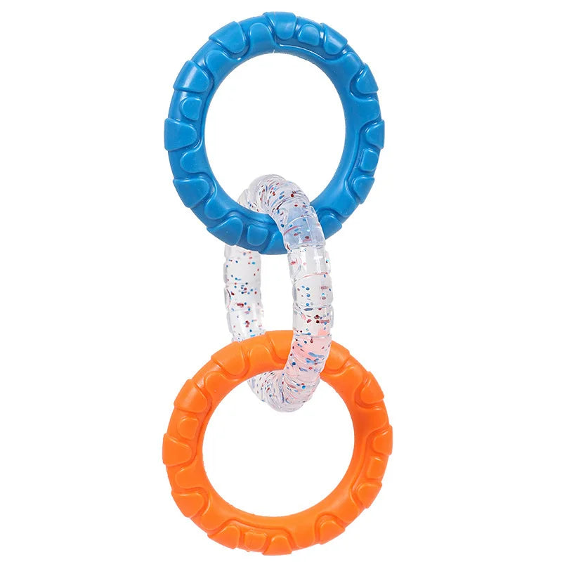 Dog Chewing Toy Loop Rings for Aggressive Chewer TPR Teething Loop Puppy Toy Dog Chew Pacifier Pulling Toy Pet Supplies