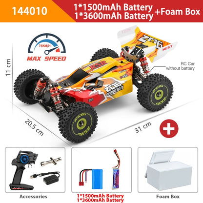 WLtoys 144016 Fast RC Cars 35KM/H OR 75KM/H 1/14 off Road 4WD Drift Toys,2.4G Remote Control Monster Truck for Adults and Kids