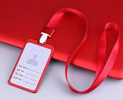 Credit Card Cover Women Aluminum Alloy Work Name Card Holders Case Business Work Card ID Badge Lanyard Holder Metal Bags