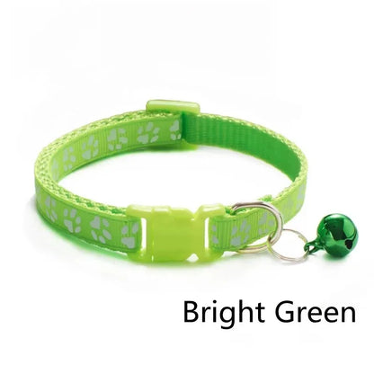 1/3/6/12/18Pcs Hot Pet Cat Bell Collar Dog Print Cat Collar Multi-Color Optional Necklace Ring Cat Rope Collar Pet Supplies