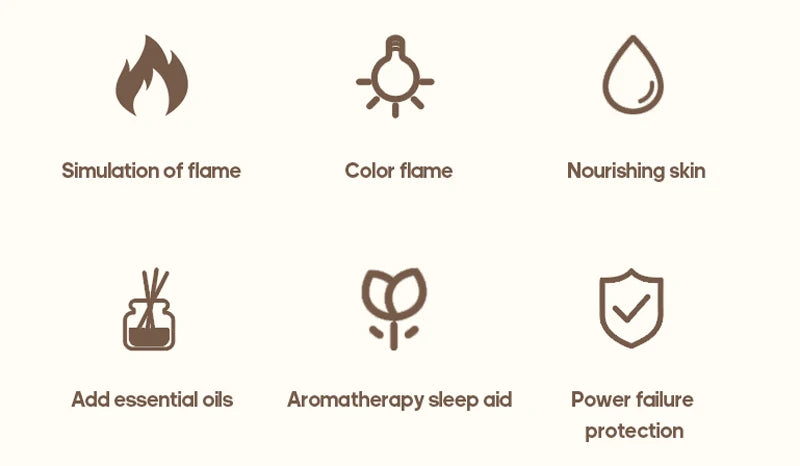 Simulated Flame Aromatherapy Diffuser USB Air Humidifier Desktop Purifier Supports Essential Oil Aroma Cool Mist Difusor