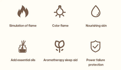 Simulated Flame Aromatherapy Diffuser USB Air Humidifier Desktop Purifier Supports Essential Oil Aroma Cool Mist Difusor