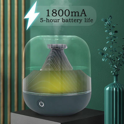 Air Humidifier USB Rechargeable Aroma Diffuser Ultrasonic Cool Mist Maker Fogger Lamp Difusor 2 Speed Adjustment Humidifier