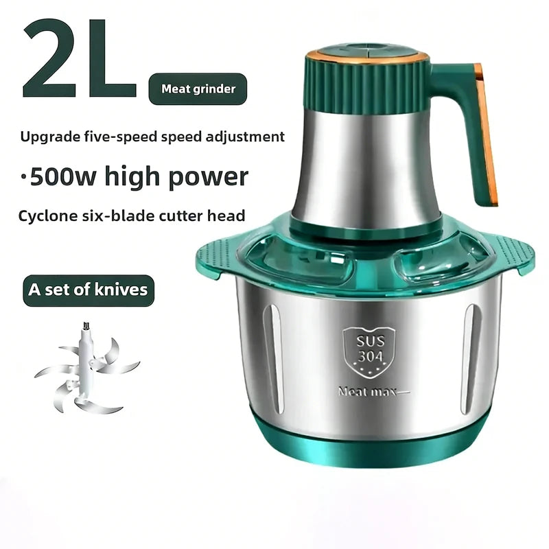 304 Stainless Steel Multifunctional Electric Food Processor 2L 3L 5L Meat Grinder Mincer Vegetable Chopper Slicer 220V EU Plug