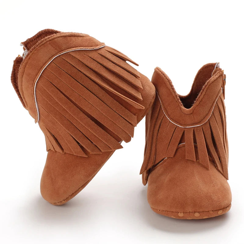 Fashionable Tassel Baby Boots Autumn Winter Casual Comfortable Shoes for Boys And Girls 0-18 Months Walking Shoes