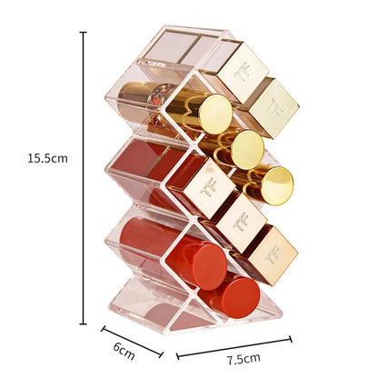 Multifunctio Makeup Lipstick Case Makeup Organizer Storage Box Lipstick Display Stand Holder Cosmetic Jewelry Organizer Box