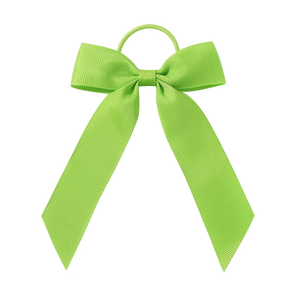 1PC Solid Color Ribbon Pigtail Hair Bows Elastic Hair Bands Holders Ties Hair Accessories for Baby Girls Infants Toddler