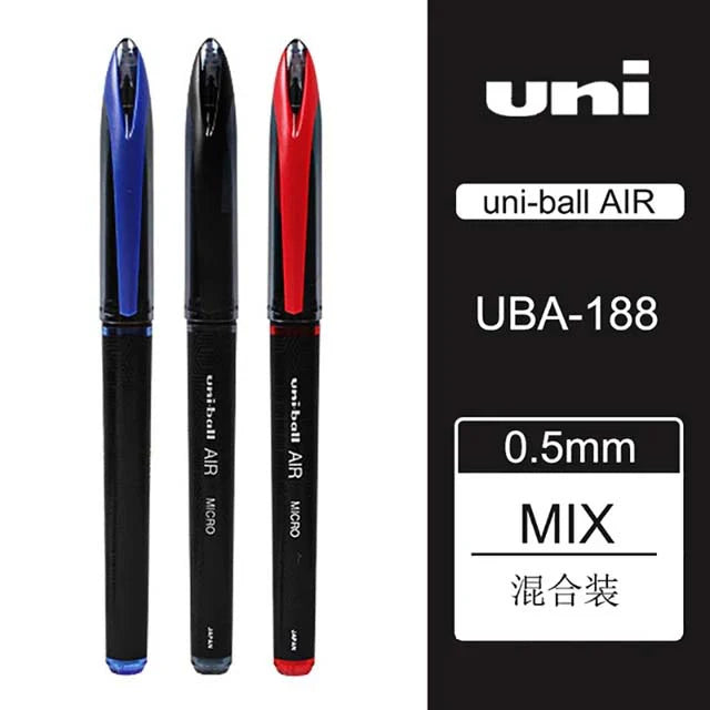 Uni Ball Air Micro Gel Rollerball Pen UBA-188 0.5/0.7MM Japanese Stationery Black Technology Straight Liquid Free Control Ink