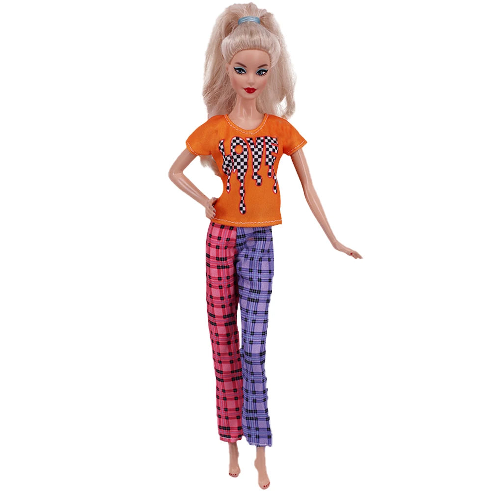 Fashion BJD Doll Clothes Top+pants(+Hats+shoes)Set Fit 30cm Doll&1/6 BJD Doll Clothing Accessories,Toys For Girls Gifts Festival