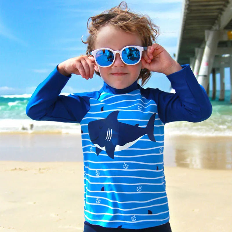 Boys Girls Swimsuit for Kids Toddler 2 to 3 4 5 6 7 8 Years Cute Shark Children's Swimwear Suit Tops+Shorts 2pieces Swim Outfits