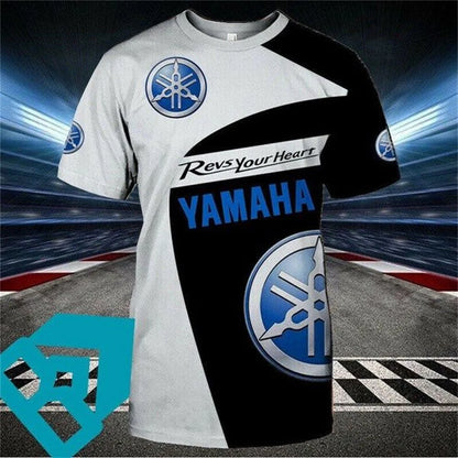 2025 new 3D printed Yamaha motorcycle off-road fashionable T-shirt, suitable for extreme sports adventure men's and women's T-sh