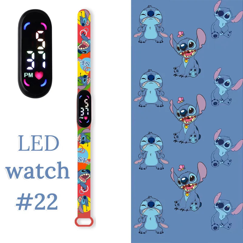 Fashion Stitch Children Watches Girls Waterproof Sport Wristband Women Bracelet  Kids LED Watch Touch Digital Clock
