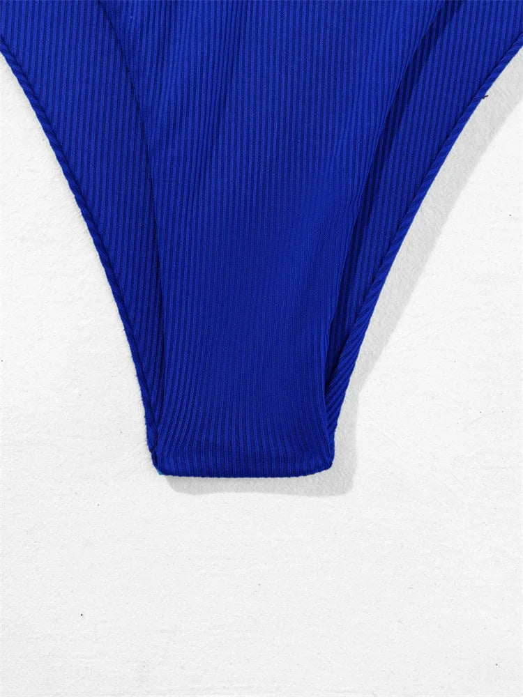 2025 Sexy Low Waist Swimwear New Solid Bandeau Bikini Set Women Push Up Drawstring Beachwear Swimsuit Backless bathing suit
