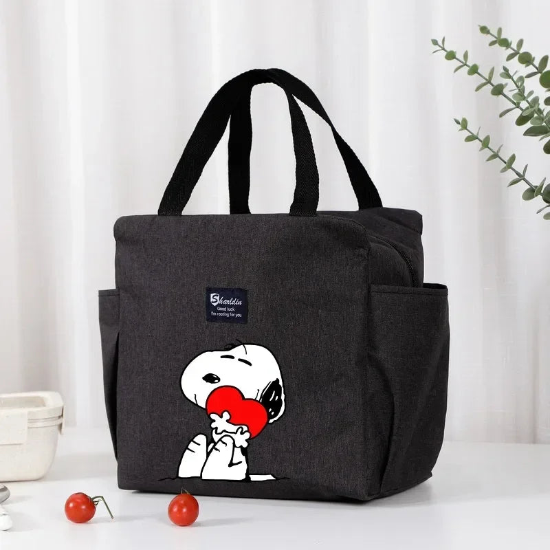 Snoopys Portable Lunch Drink Carrier Insulated Bag Fresh Cooler Pouch Food Thermal Box Tote Picnic Container Bags Cute Kids Gift