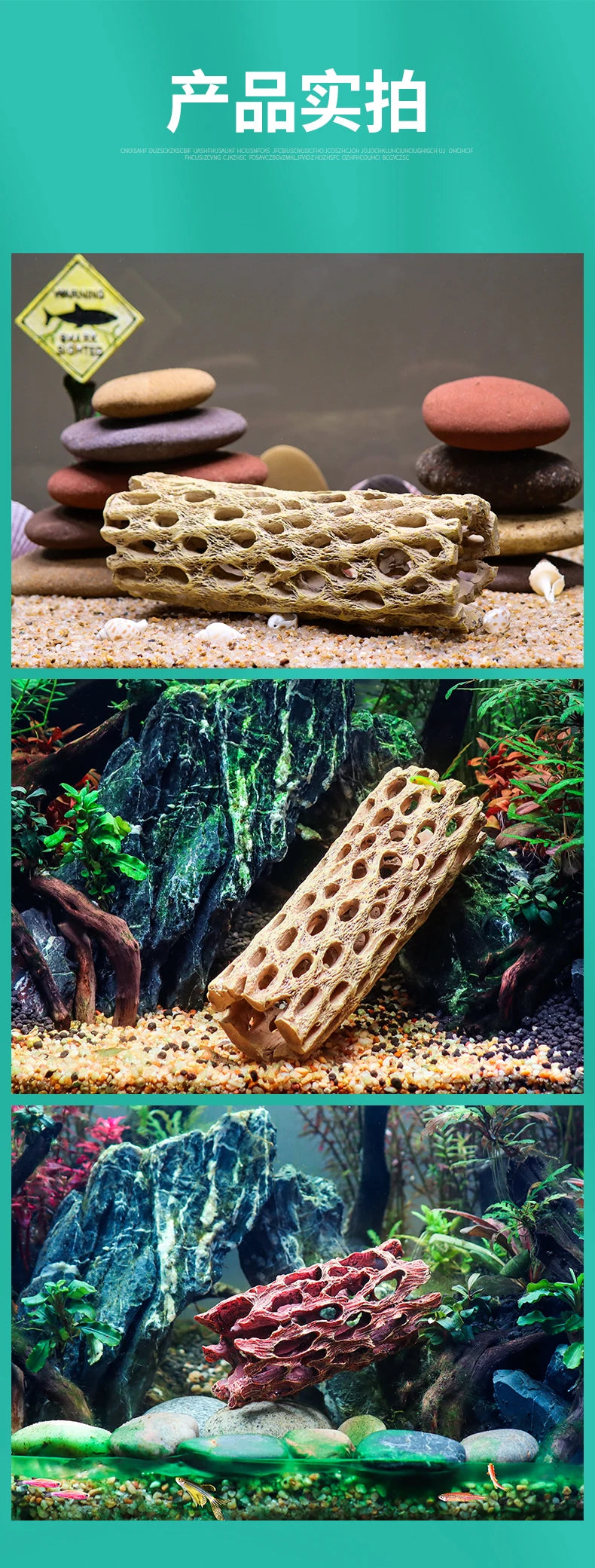Aquarium Hideout Caves, Fish Shrimp Shelter Breeding Spawning Holes for Cichlids Plecos,Fish Tank Decor, Aquatic Pet Supplies