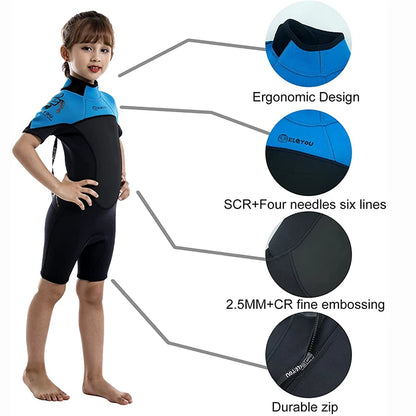 Thermal Shorty Swimsuit Kid Surf Neoprene Wetsuit Children Scuba Diving Suit Freediving Underwater Swimwear Suits Youth Swim Set