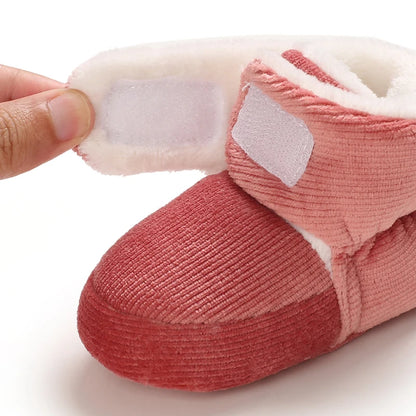 Winter Baby Cotton Shoes Thick Plush Snow Boots Soft Casual Walking Shoes for 0-18 Month Old Comfortable Toddler Footwear