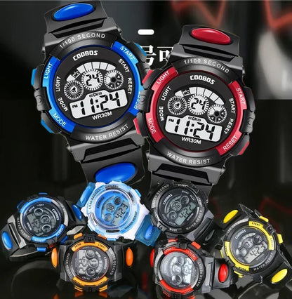 Children Luminous Electronic Watches Dial Waterproof Multi-function Alarm Clocks LED Digital Wrist Watch for Boys and Girls