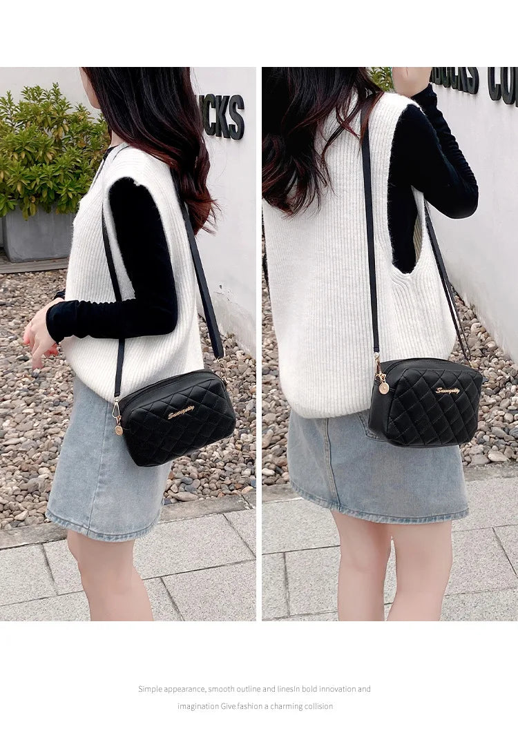 Tassel Small Messenger Bag For Women 2023 Trend Lingge Embroidery Camera Female Shoulder Bag Fashion Chain Ladies Crossbody Bags