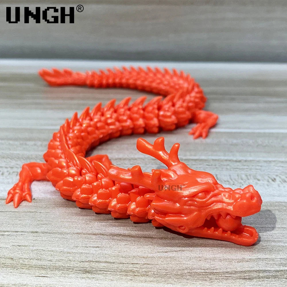 UNGH Multi-Jointed Action Figure Dragon 3D Printed Assembly Movable 13 Body Movable Robot Toys Gifts For Children