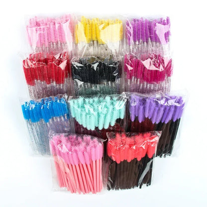 HOT 5/25/50pcs Mascara Wands Applicator Cosmetics Eyelash Brush Comb Crystal Eyelash Brushes Makeup Beauty Wholesale Eye Brush