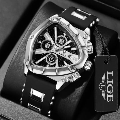 LIGE Original Luxury Men Watch Waterproof Sport Mens Quartz Wrist Watches Business Big Dial Wristwatches Relogio Masculino+BOX