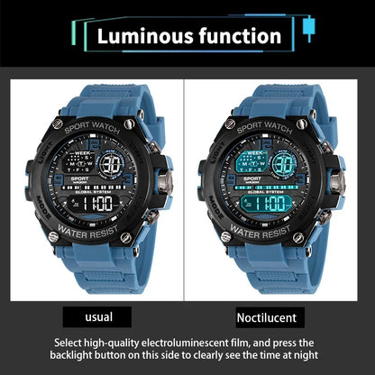MAYZHISU Sports Electronic Watch for Man Student Teens Outdoor Waterproof Men's Sports Watches LED Digital Clock