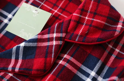 Nightgown 100% Brushed Cotton Nightshirts Women's Sleepwear Long Sleeve Plaid Winter Oversize Sleep Dress Women Home Clothes