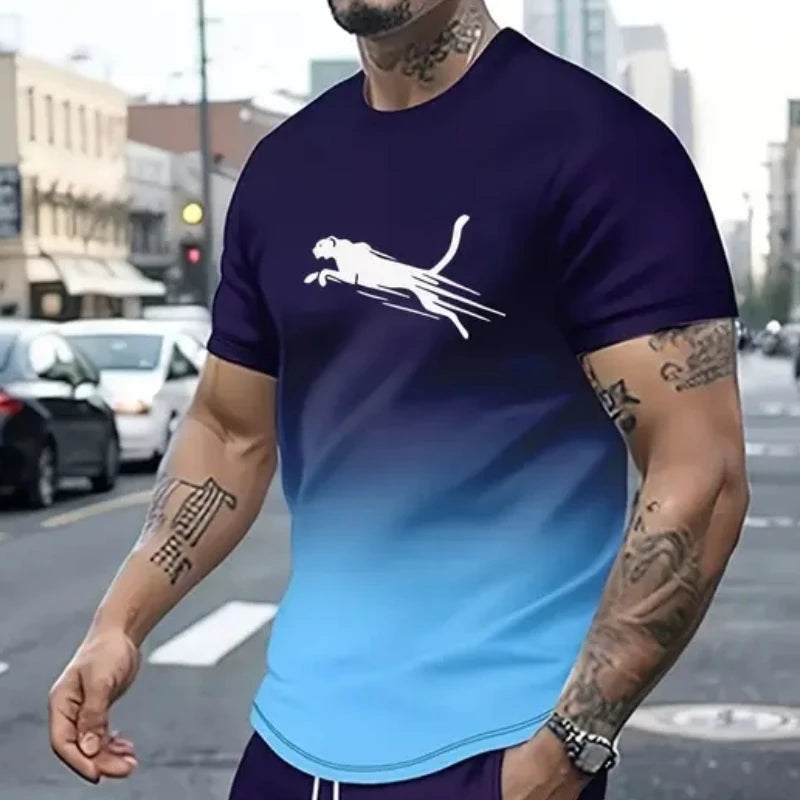 Animal T-Shirts For Men 3d Print T-Shirt Mens Sports T-Shirt Street Fashion Short Sleeve Tee Shirts Loose Oversized Men