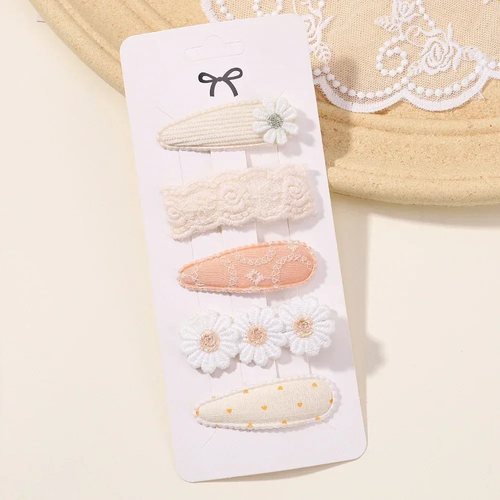 5/7pcs Baby Girl Hair Clips Set Cute Floral Bow Bunny Princess Hairpin for Toddler Girl Lovely Bang Side Clip Hair Accessories