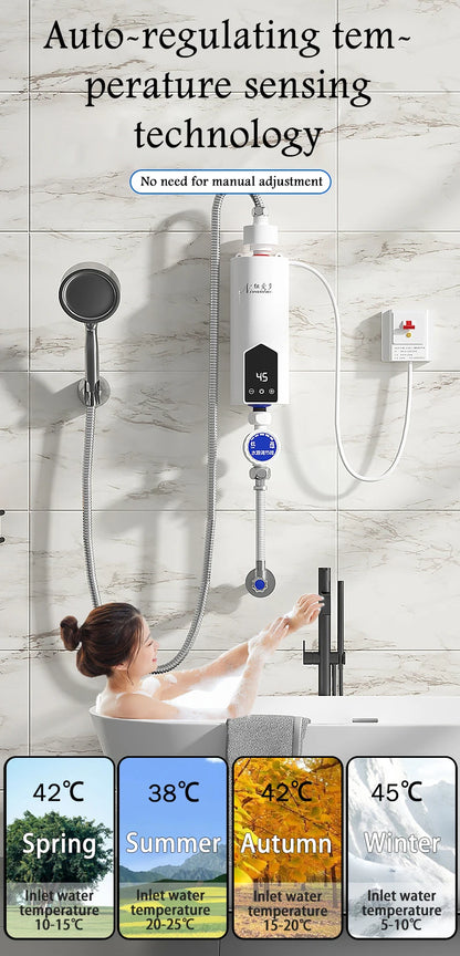 5500W 220V 110V Electric Instant Water Heater Tankless Kitchen Home Bathroom Shower Fast Hot Water LCD Digital Display 히터 순간온수기