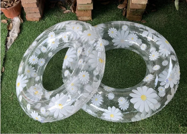 New internet celebrity Daisy Swim Circle Lucky Clover Transparent PVC Swim Circle