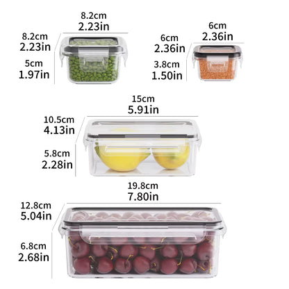 8-PC BPA-Free Airtight Food Containers with Locking Lids