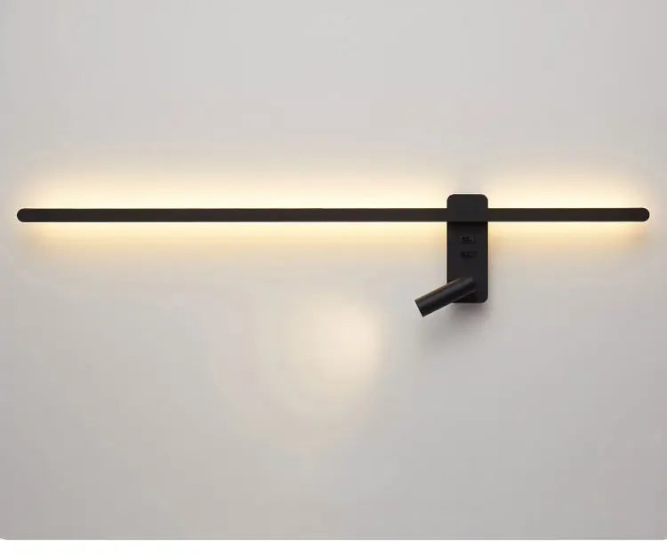 Modern Simple Long LED Wall Lamp Creative Rotatable Spotlights Living Room Bedroom Bedside Lighting Background Wall Home Decor