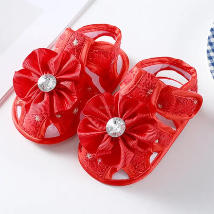 New Children Summer Clogs 0-18M Flower Newborn Infant Baby Girl Princess Bowknot Sandals Toddler Soft Crib Walkers Casual Shoes