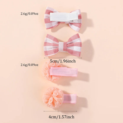 20pcs/set Lovely Kids Bows Hair Clips for Girls Barrette Boutique Full Coverage Fabric Children's Headwear Baby Hair Accessories