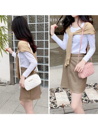 Tassel Small Messenger Bag For Women 2023 Trend Lingge Embroidery Camera Female Shoulder Bag Fashion Chain Ladies Crossbody Bags