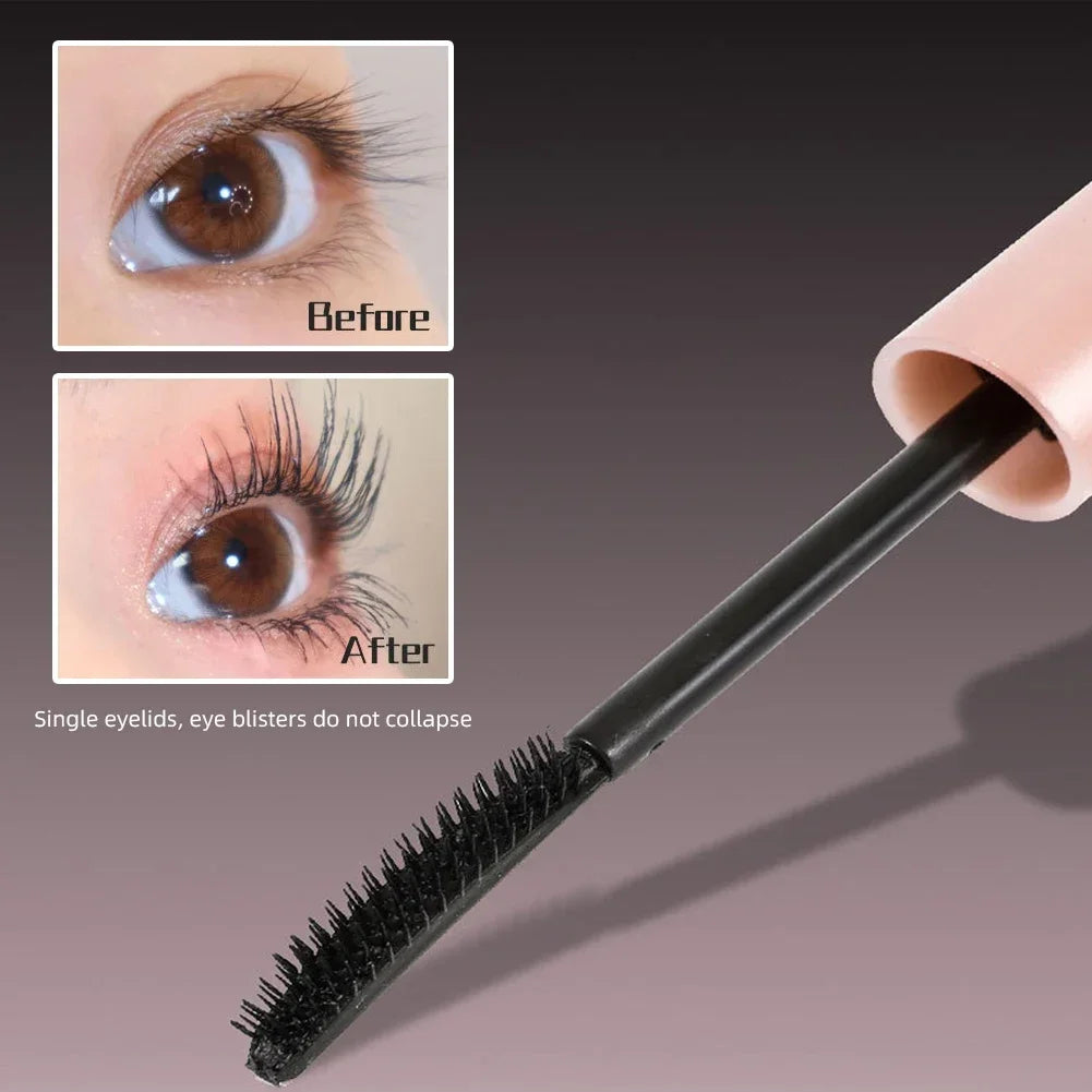 Silk Fiber Matte Mascara Makeup Ultra-Fine Brush Lengthens Eyelashes Waterproof Fast Dry Brown Black Curling Mascara Comestic