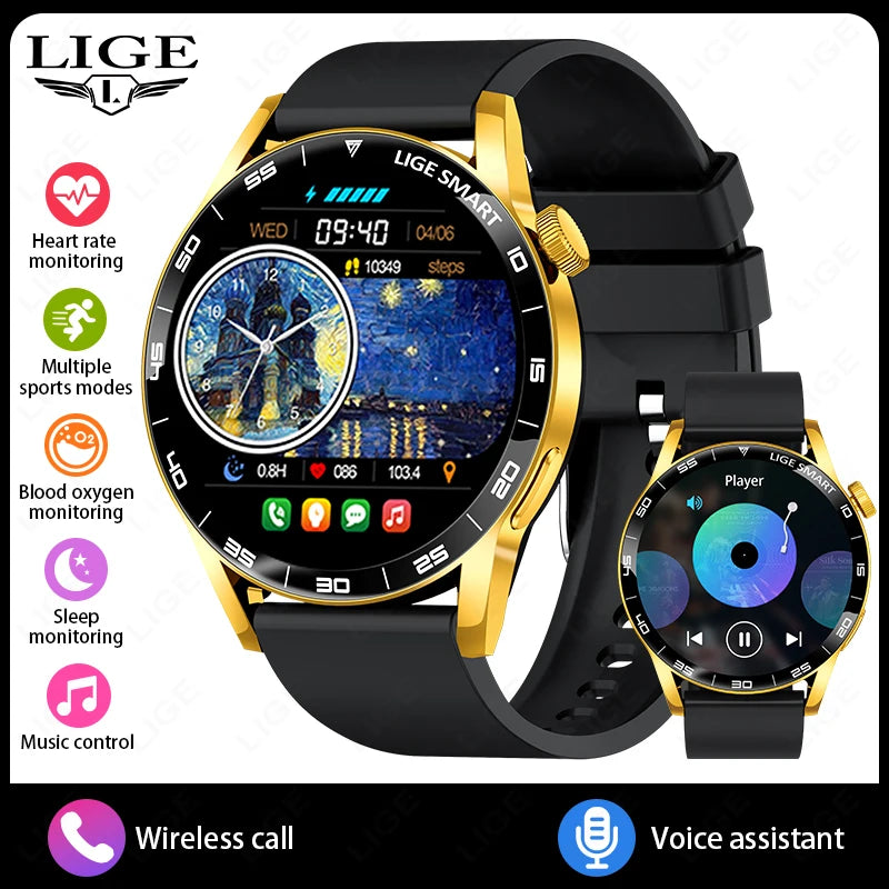 LIGE 2026 Voice Calling Smart Watch Men 1.38" HD IP68 Waterproof Sports Fitness Watches New Man Women Smartwatch For Android iOS
