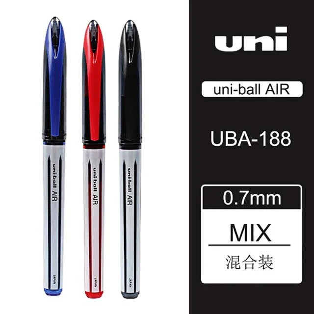 Uni Ball Air Micro Gel Rollerball Pen UBA-188 0.5/0.7MM Japanese Stationery Black Technology Straight Liquid Free Control Ink