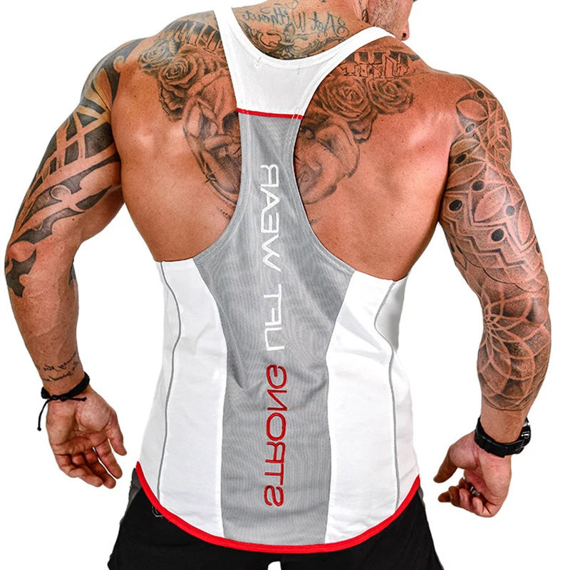 Fashion New Men's Vest Sports Fitness Sleeveless Vest Summer Casual Oversized Men's Top Y2K Style Breathable and Refreshing Vest