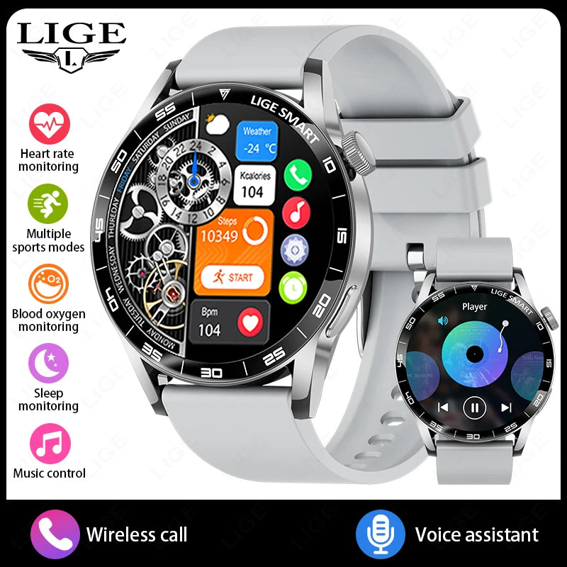 LIGE 2026 Voice Calling Smart Watch Men 1.38" HD IP68 Waterproof Sports Fitness Watches New Man Women Smartwatch For Android iOS
