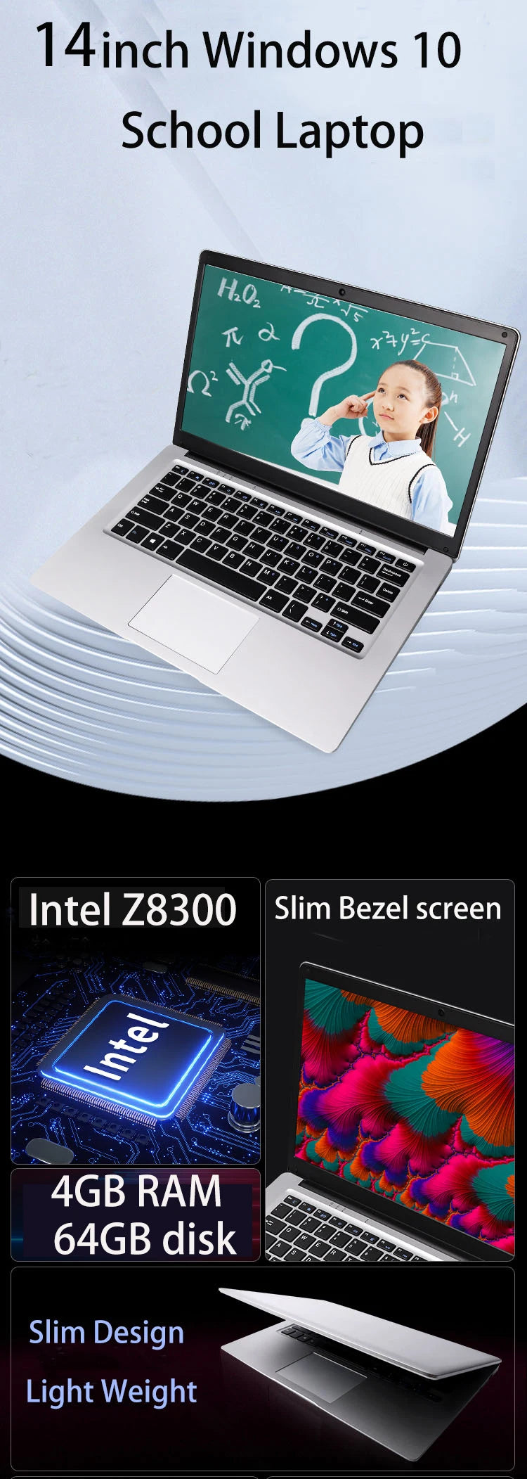 14 inch Cheap  Windows 10 Laptop Notebook Student Laptops WiFi Bluetooth Camera Computer