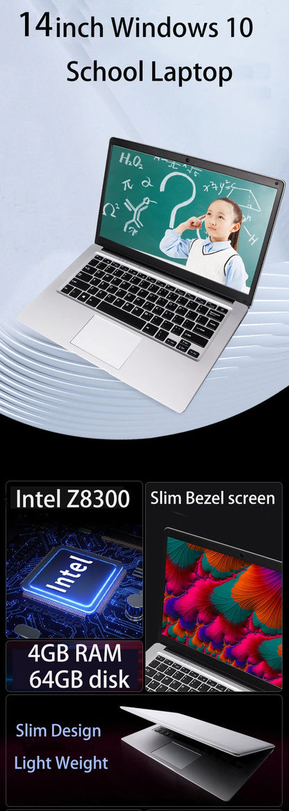 14 inch Cheap  Windows 10 Laptop Notebook Student Laptops WiFi Bluetooth Camera Computer