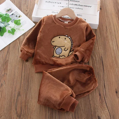 Children's Pajama Sets Bear Tops + Pants 2Pcs Kids Pajamas Winter Girl Clothing Sets 2 To 6Years Children Clothes Boys Sleepwear