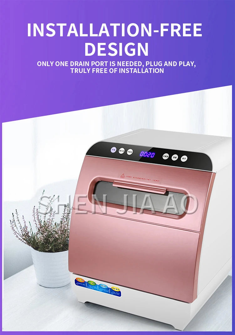 1200W Household Dishwasher Washing Machine Fully automatic Dishwashers Desktop Dish Washers Small Disinfecting Dishwasher Mini