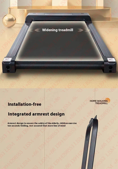 Household Flat Treadmill Indoor Mini Folding Silent Electric Shock-absorbed Flat Treadmill Simple Walking Pad Fitness Equipment